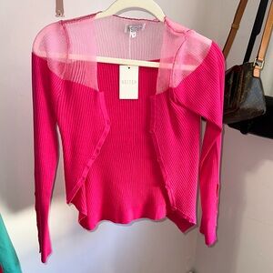 Long sleeve asymmetrical button up lightweight shirt, brand new with tags!